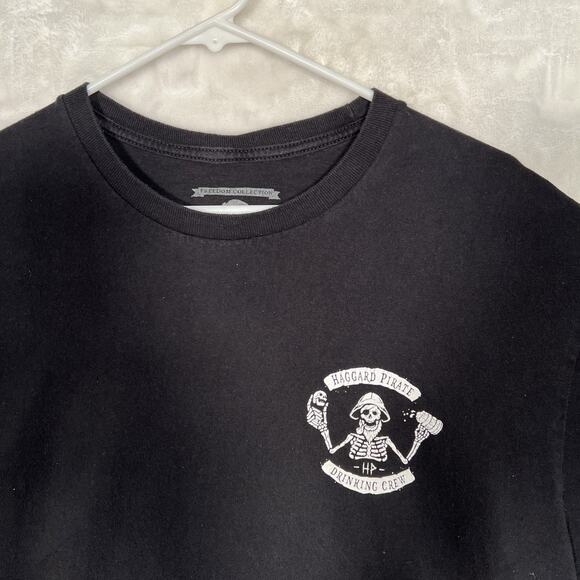 LG Haggard Pirate Short Sleeve Black Tee T Shirt "Drinking Crew" Pirate Sailor - Picture 3 of 9